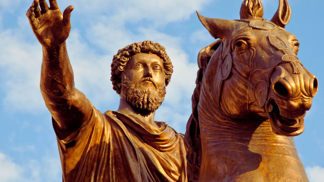 The Roman Emperor Marcus Aurelius Sharing Wisdom With Stoic Philosophy and Quotes